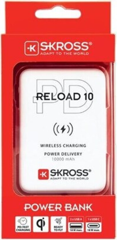 SKROSS Reload 10, Power Bank, Wireless Qi, PD