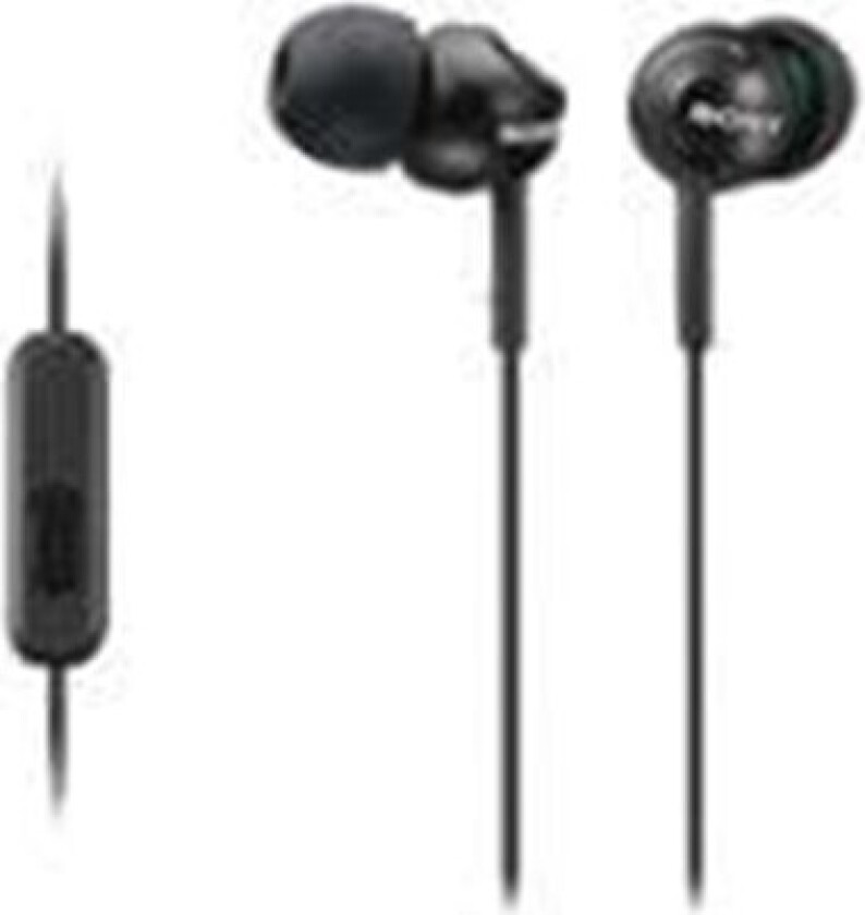 Mdr-ex110ap In-ear Hodetelefoner Med Mikrofon Ørepropper 3,5 Mm Jakk Stereo Svart