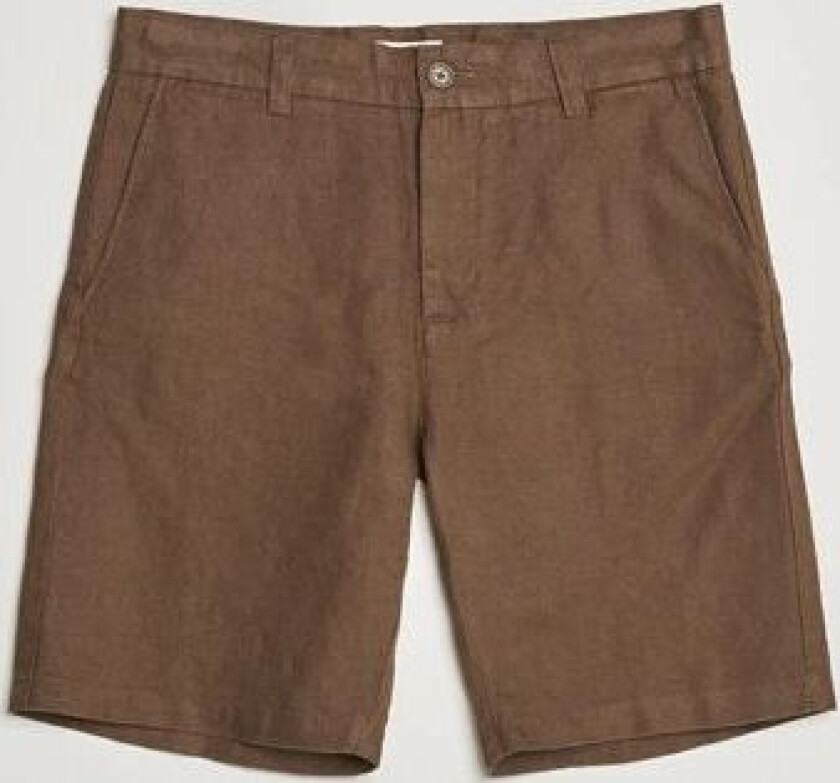 NN07 Crown Linen Shorts Cocoa Brown