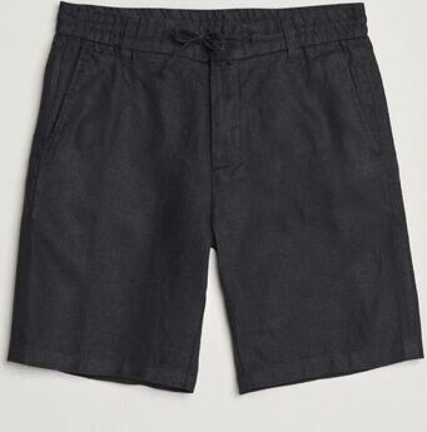 NN07 Seb Linen Drawstring Shorts Black