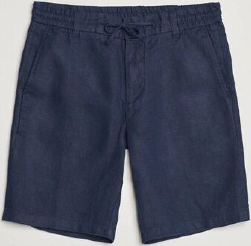 NN07 Seb Linen Drawstring Shorts Navy Blue