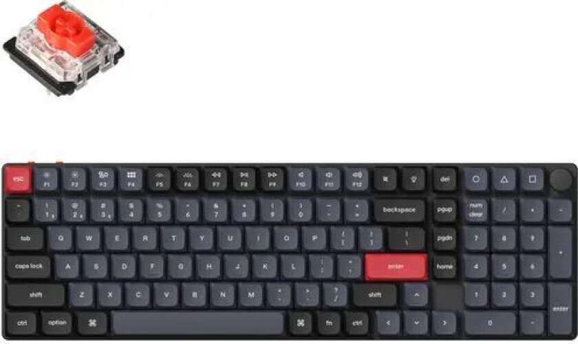 K17 Pro - Tastatur - QMK/VIA, tilpasset mekanisk - 96% (1800 compact full size) - bakgrunnsbelyst - trådløs - USB-C, Bluetooth 5.1 - tastsvi