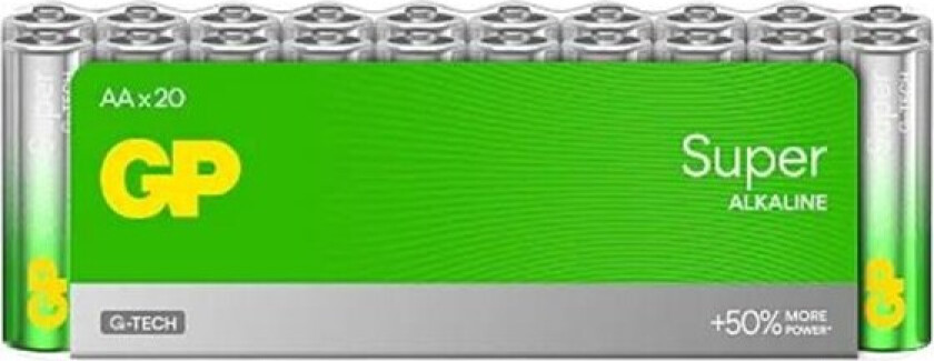 GP 20-pack Super Alkaline AA-batteri, 15A/LR6