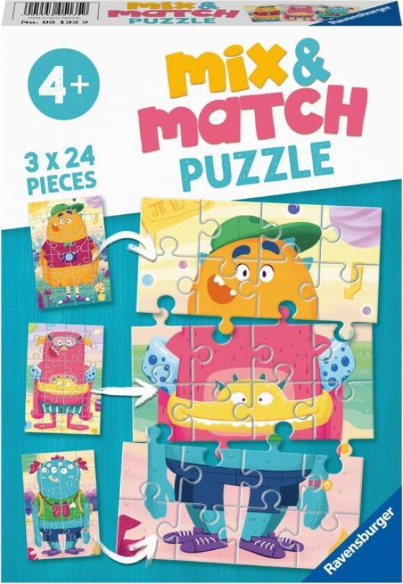 Puslespill 3X24 Mix & Matchmonster!