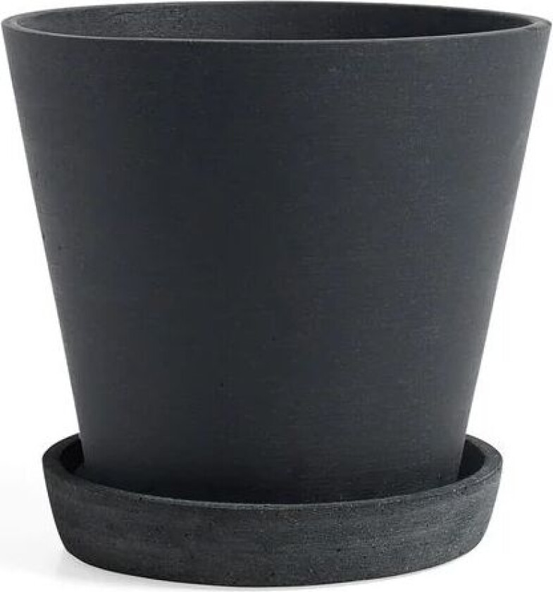 Bilde av Flowerpot with Saucer Black Medium
