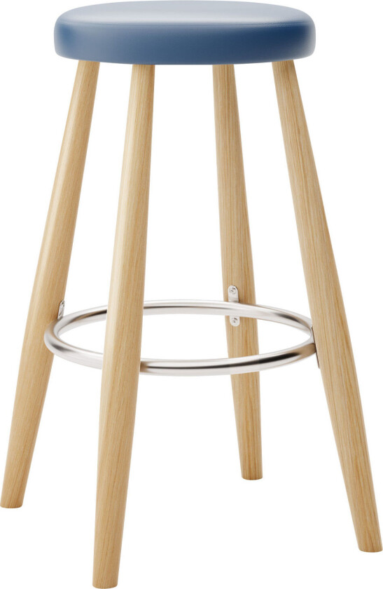 Ch58 Low Stool, Klarlackad Ek, Lädergrupp A Loke - 7310