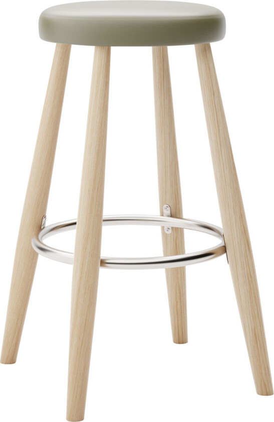 Ch58 Low Stool, Vitoljad Ek, Lädergrupp A Loke - 7240
