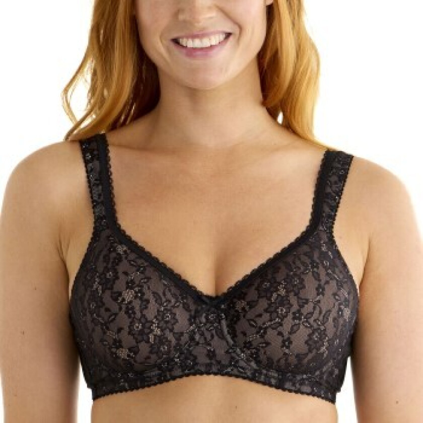 BH Flower Shape Wire Padded Bra Svart B 75 Dame