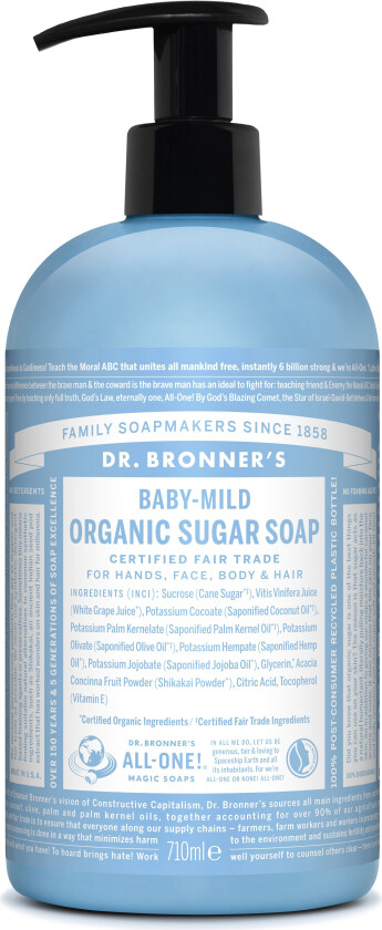 Organic Sugar Soap, 710 ml Bad- & Dusjkrem