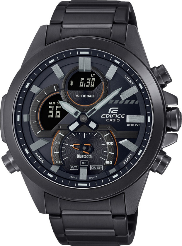 Edifice Smartphone Link Model ECB-30DC-1AEF - Kvarts - Sort - Herreklokker - Rustfritt stål - ledd m/pin - Mineral