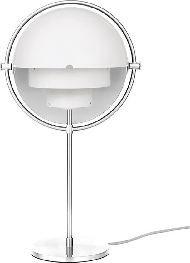 Multi-Lite Table Lamp Chrome Base / White Semi Matt