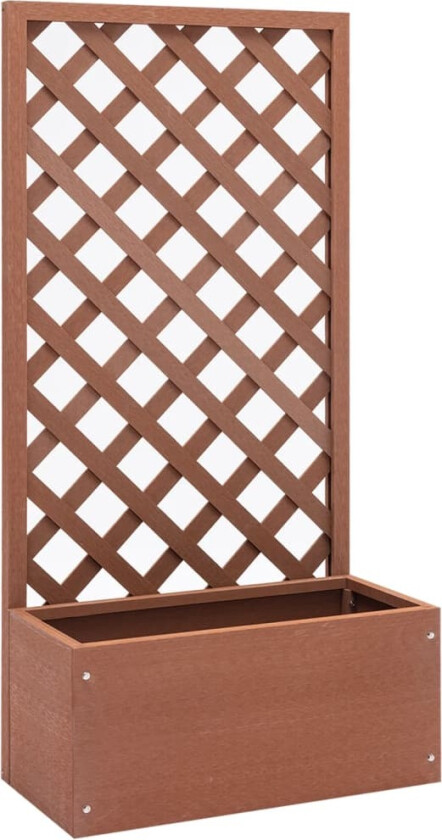 Blomsterkasse med espalier 70x30x135 cm WPC - brun
