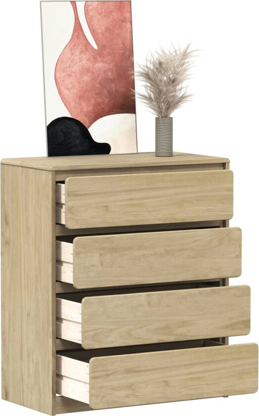 Kommode SAUDA eik 76,5x39x91 cm heltre furu
