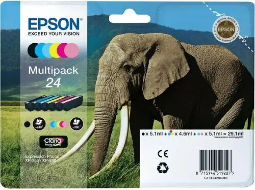 Blekk Multipack 6-colors 24 Claria Foto Hd