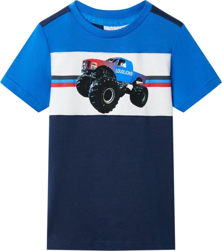 T-skjorte for barn blå og marineblå 104