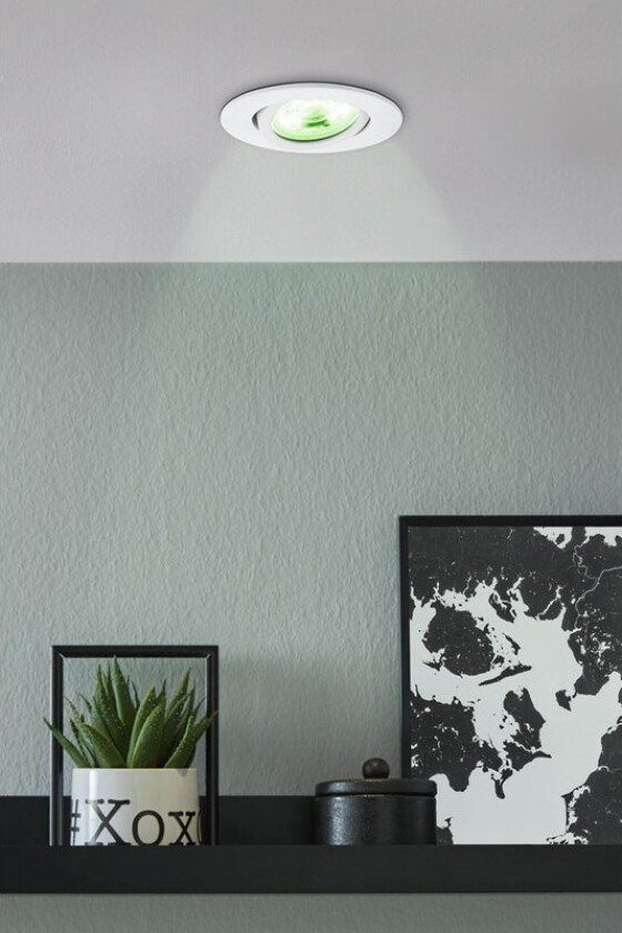 SALICETO ZigBee innfellingsspot RGB+TW 5W Ø88 mm, hvit