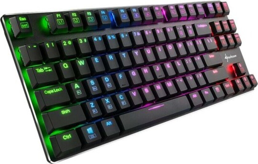 PureWriter TKL RGB - Kailh Red - UK - Gamingtastatur - Uten numpad - Engelsk - Storbritannia - Svart