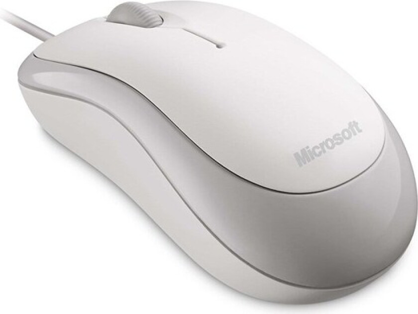 Basic Optical Mouse - White - Mus - Optisk - 3 knapper - Hvit