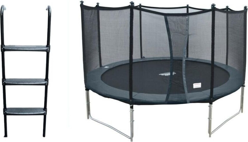 Jumpmaster - Trampoline 4.3m grå - inkl. sikkerhetsnett