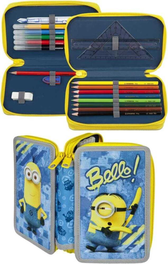 Bello Skolesett 28-deler Fylt Pennal Blyantskrin