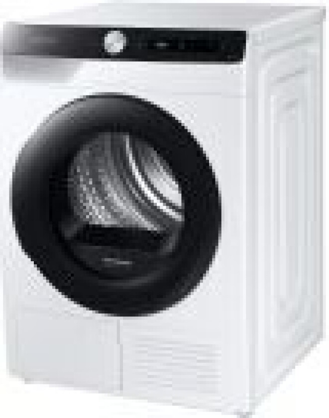 DV80T5220AE, Frittstående, Frontmatet, Varme pumpe, Hvit, Rotasjon, Berøringskontroll, Riktig/Høyre