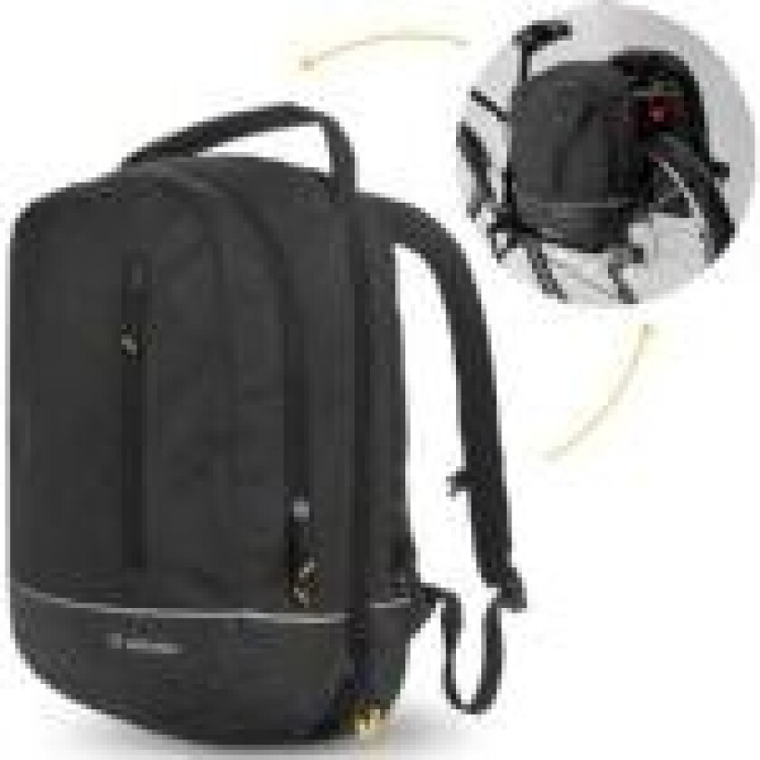 Wozinsky sykkelveske dobbel ryggsekk 2in1 30l svart (WBB30BK)