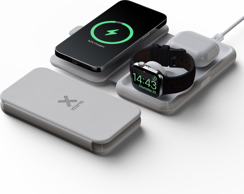 XWF31 Foldable Wireless Travel Charger 3in1 15W White