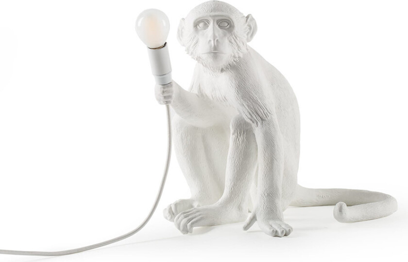 Monkey Lamp Sitting White