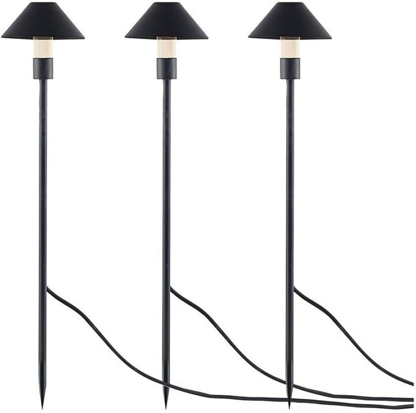 Velenora LED-lampe med jordspyd, 3 stykk