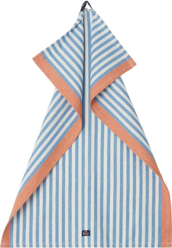 Striped Cotton Linen kjøkkenhåndkle 50 x 70 cm Blue