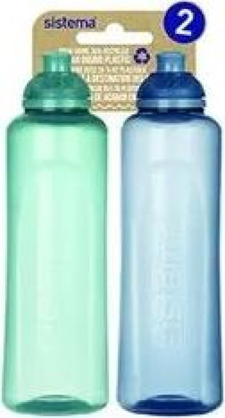 Plast drikkeflasker Swift resirkulert PP 2x 480ml 1 stk.