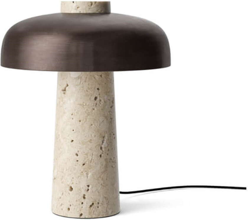 Reverse Table Lamp Travertine/Bronzed Brass