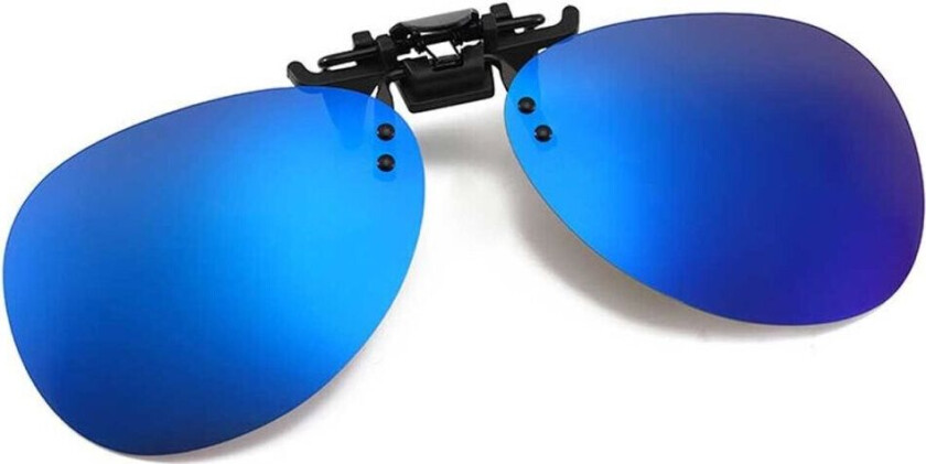 Clip-on Aviator Sunglasses Pilot Glasses Blue Mirror Glass