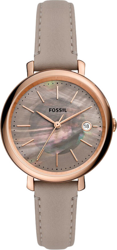 Jacqueline ES5091 - Kvarts - Rosegull - Dameklokker - Skinn - Mineral