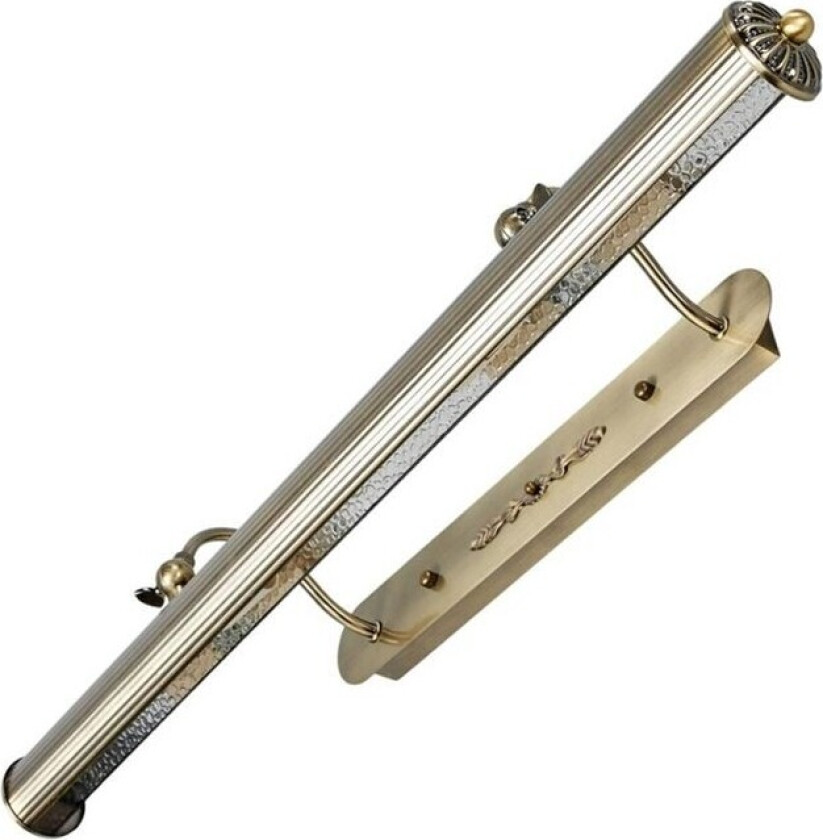 Avlang bildelampe Joely i antikk messing