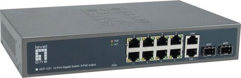GEP-1221 - switch - 12 ports - unmanaged - rack-mountable