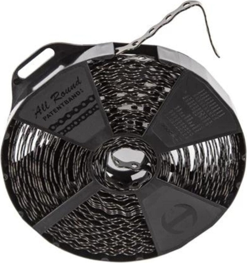 Patentbånd 10 Meter Svart Plast B12mm