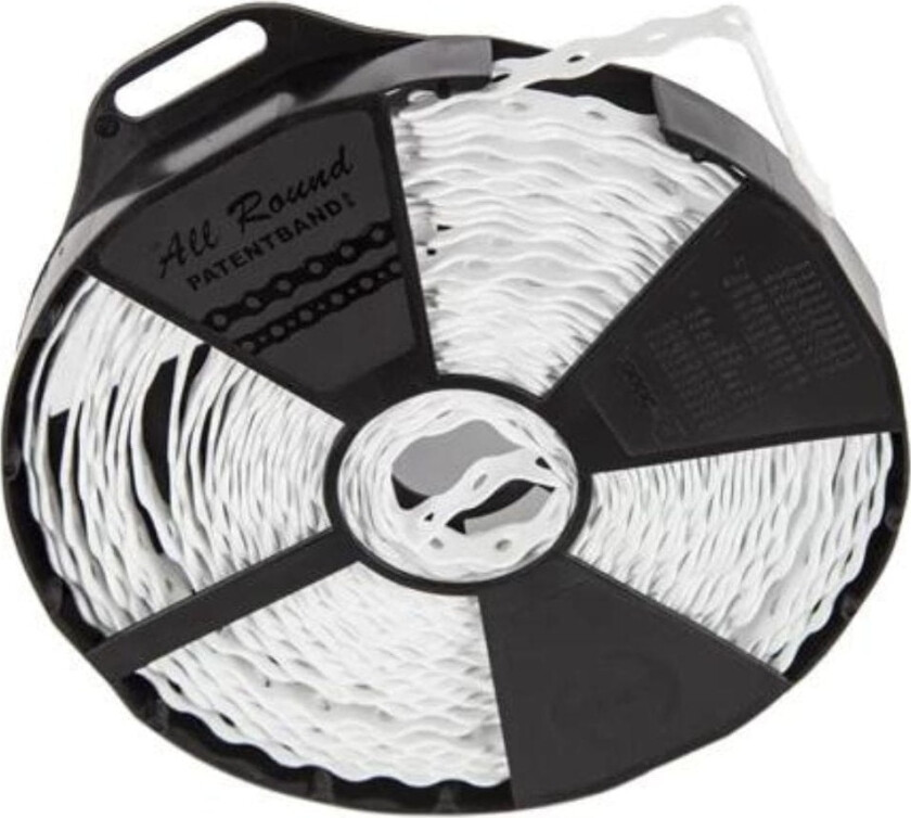 Patentbånd 10 Meter Hvit Plast B17mm