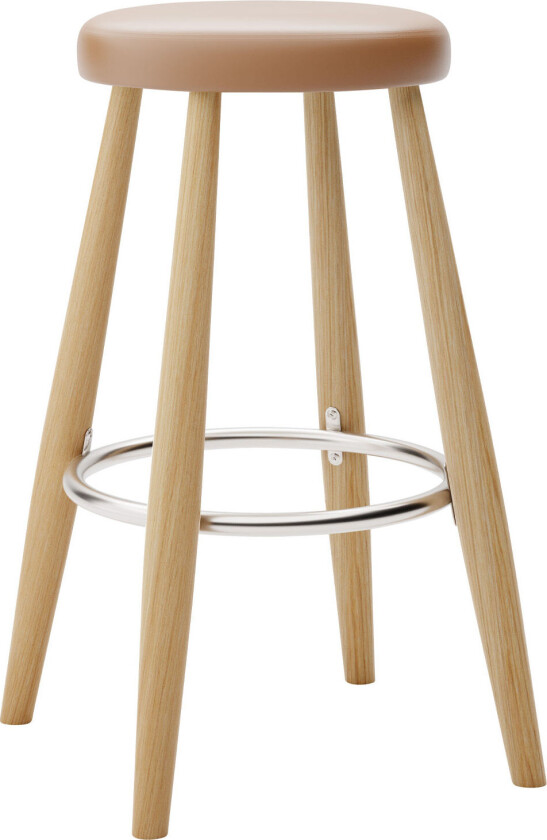 Ch58 Low Stool, Oljad Ek, Lädergrupp B Thor - 307