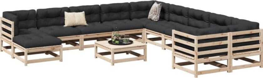 Hagesofasett 12 deler heltre furu