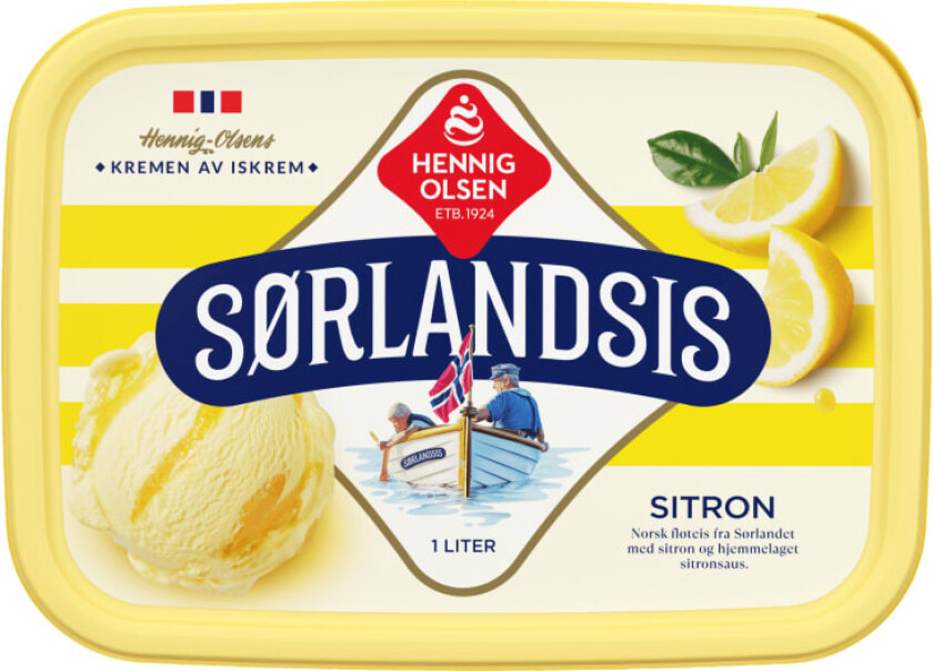 Sørlandsis Fløteis m/Sitron 1l Hennig-Olsen