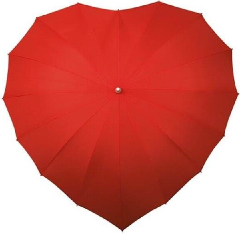 umbrella heart-shaped 110 cm polyester red