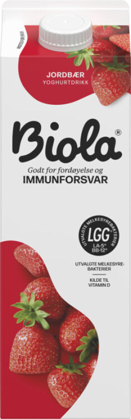 Biola Syrnet Melk Jordbær 1000g Tine