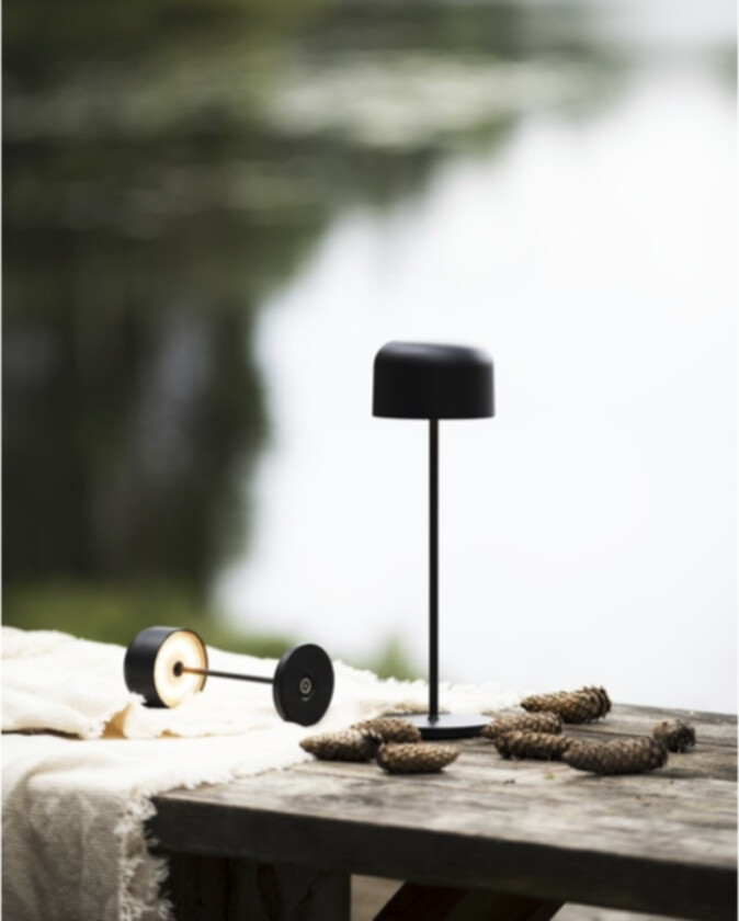 Lille Bordlampe LED USB 2200K/2700K dimbar Svart