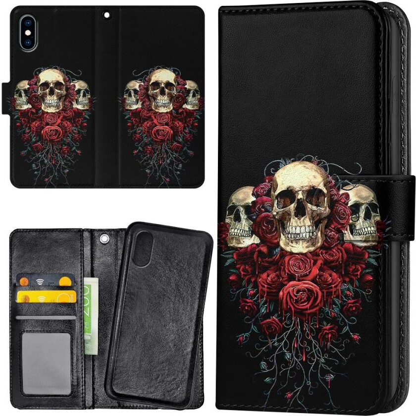 iPhone X/XS - Lommebok Deksel Skulls