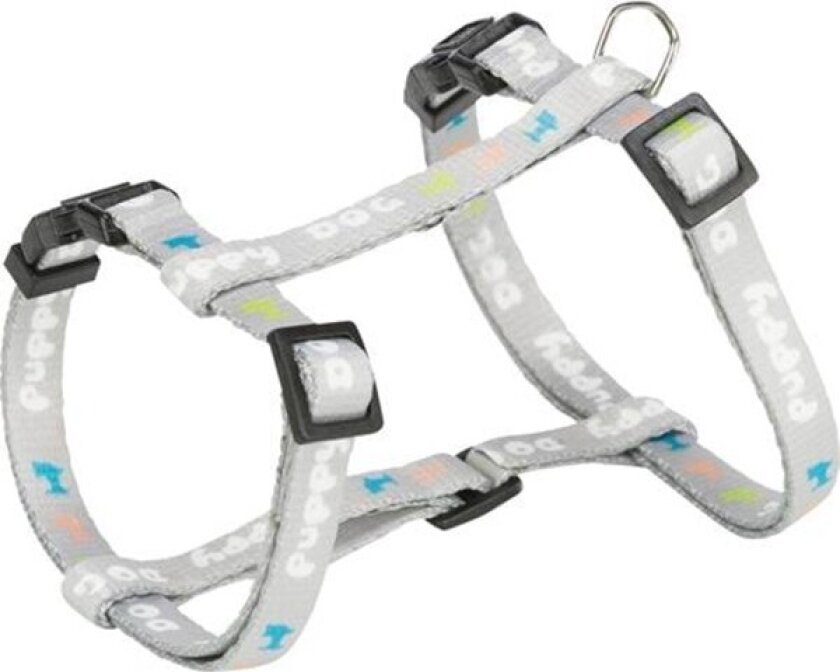Junior Puppy H-Harness with Lead M-L: 27-45cm/10mm 2m. light grey
