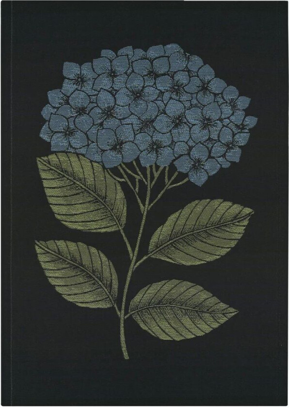 Hydrangea kjøkkenhåndkle 48x70 cm Svart-blå