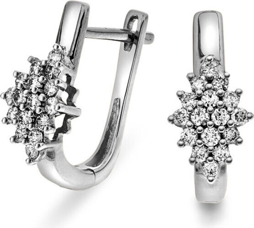 Bilde av , Øreringer i 585 hvitt gull med diamanter 0,33 ct