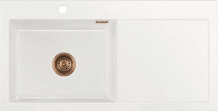 Mera 100SL kjøkkenvask, 97x48 cm, hvit/kobber