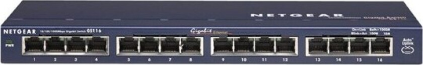Netgear Prosafe Gs116 16 Port Gigabit Desktop Switch